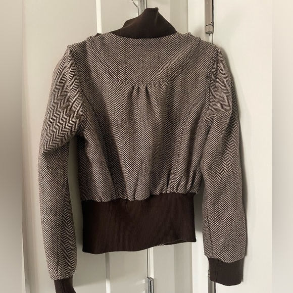 Ladies Apollo brown tweed crop zip front jacket - Picture 5 of 5